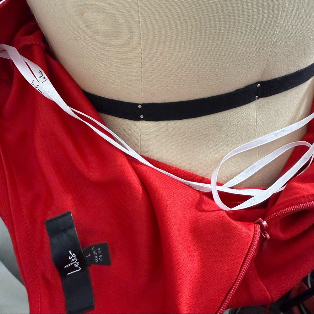 Lulu's Red Ribbed Bodycon Mini Dress - Picture 10 of 12
